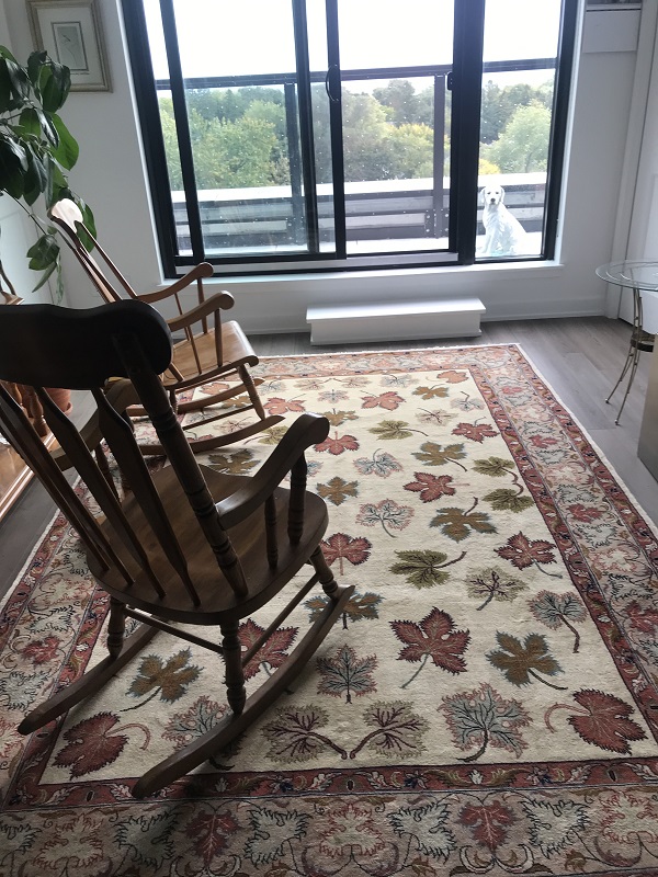 Saroogh Arak rug sold at client's house with some furniture
