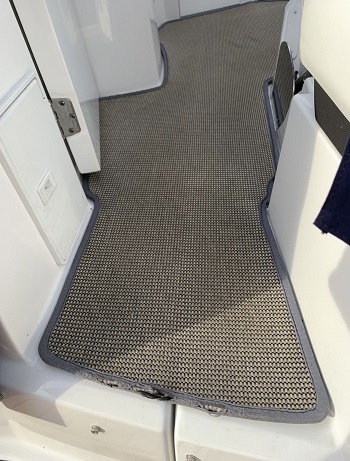 Boat mats damaged binding and need cleaning - Before