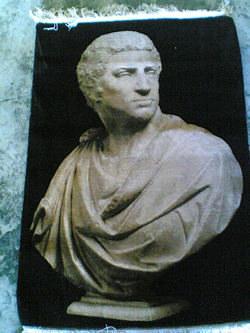 Aristotle portrait on rug