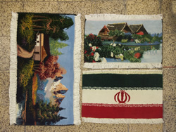 Landscapes in Iran and flag
