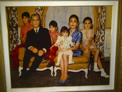 Pahlavi family portrait on a rug
