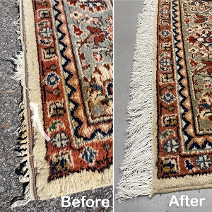 Fringes and Bnding Replacement, Moth Damage Repaired