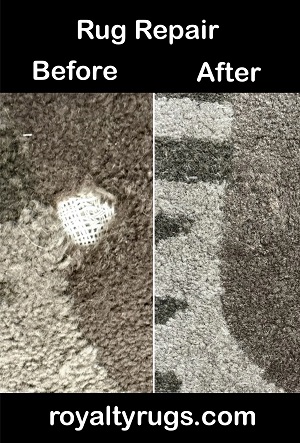 Repaired Rug Damaged By Dog