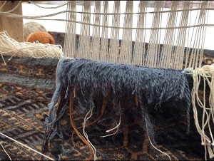 Rug Repairing and Re-fringing - Weaving in Progress